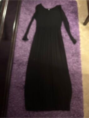 Black Long Sleeve Maxi Dress - Classic Women's T-Shirt Dress Size XL